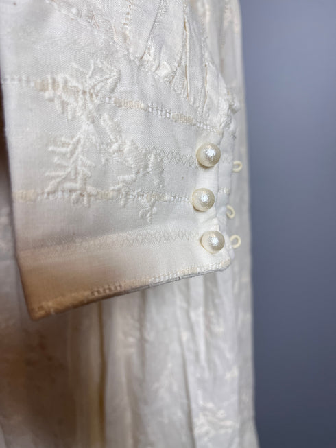 Vintage Cream Gunne Sax Dress with Lace Ruffled Collar and Buttoned Bodice – 70s-Inspired Gunne Sax Dress